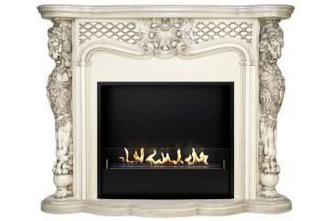 Биокамин в портале Firezo Castle Слоновая кость с патиной, стандарт