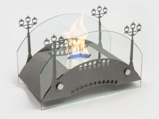 Биокамин настольный Lux Fire Пушкинский мост М (серебро)