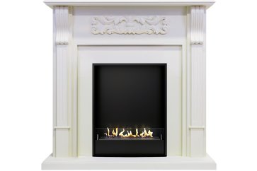 Биокамин в портале Firezo Venice Фактурный белый, стандарт